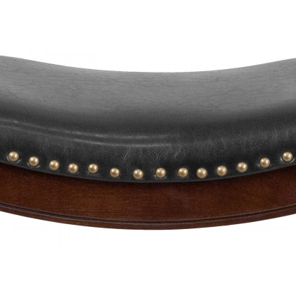 BLNK Alphus Wood Backless Counter Height Stool with Black Saddle Seat - Cappuccino