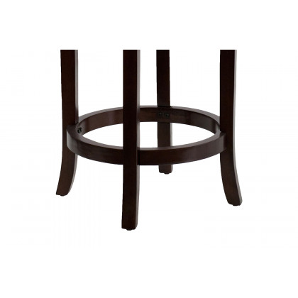 BLNK Margaret Wood Backless Counter Height Stool with Black Swivel Seat - Cappuccino