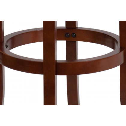 BLNK - Margaret Light Cherry Wood Backless Bar Stool with Black Swivel Seat