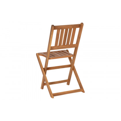BLNK - Martindale Indoor-Outdoor Folding Patio Bistro Set, Indoor-Outdoor Acacia Round Wood Table and 2 Chair Set with Slatted Design, Natural Finish 3 Piece