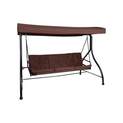 BLNK Tellis Outdoor Steel 3-Seat Converting Patio Swing Canopy Hammock with Cushions - Brown