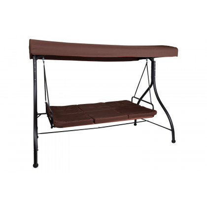 BLNK Tellis Outdoor Steel 3-Seat Converting Patio Swing Canopy Hammock with Cushions - Brown
