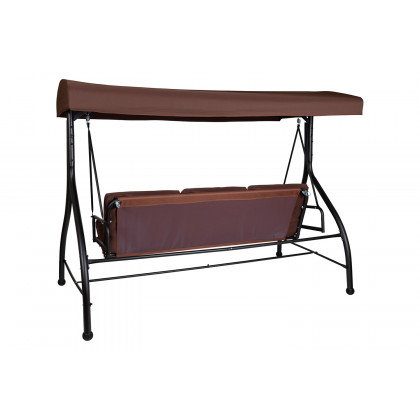 BLNK Tellis Outdoor Steel 3-Seat Converting Patio Swing Canopy Hammock with Cushions - Brown