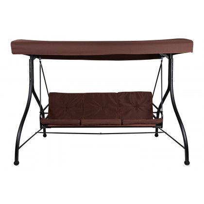 BLNK Tellis Outdoor Steel 3-Seat Converting Patio Swing Canopy Hammock with Cushions - Brown
