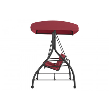 BLNK Tellis Outdoor Steel 3-Seat Converting Patio Swing Canopy Hammock with Cushions - Maroon