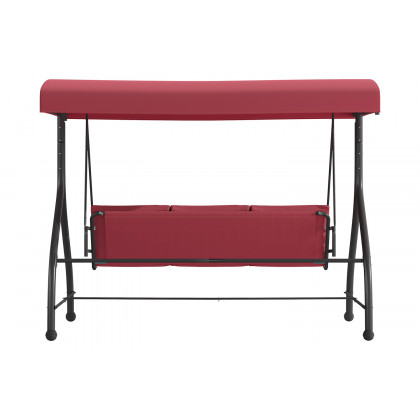 BLNK Tellis Outdoor Steel 3-Seat Converting Patio Swing Canopy Hammock with Cushions - Maroon