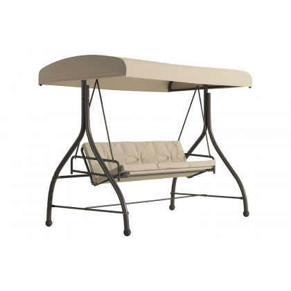 BLNK Tellis Outdoor Steel 3-Seat Converting Patio Swing Canopy Hammock with Cushions - Tan