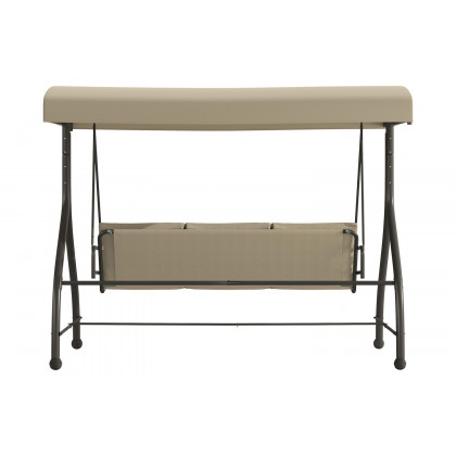 BLNK Tellis Outdoor Steel 3-Seat Converting Patio Swing Canopy Hammock with Cushions - Tan