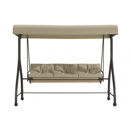 BLNK Tellis Outdoor Steel 3-Seat Converting Patio Swing Canopy Hammock with Cushions - Tan