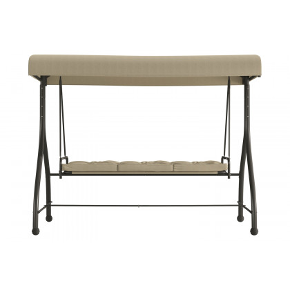 BLNK Tellis Outdoor Steel 3-Seat Converting Patio Swing Canopy Hammock with Cushions - Tan