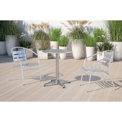 BLNK - Mellie Round Aluminum Indoor-Outdoor Table with Base