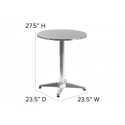 BLNK Mellie Round Aluminum Indoor-Outdoor Table with Base - 23.5"D