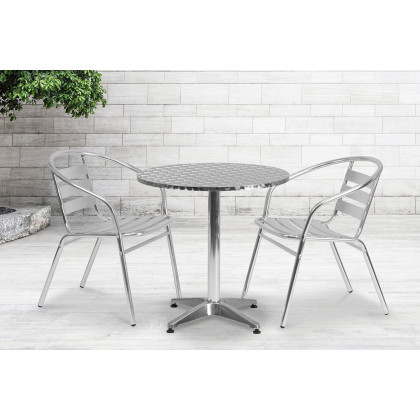 BLNK - Mellie Round Aluminum Indoor-Outdoor Table with Base