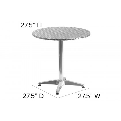 BLNK Mellie Round Aluminum Indoor-Outdoor Table with Base - 27.5"D