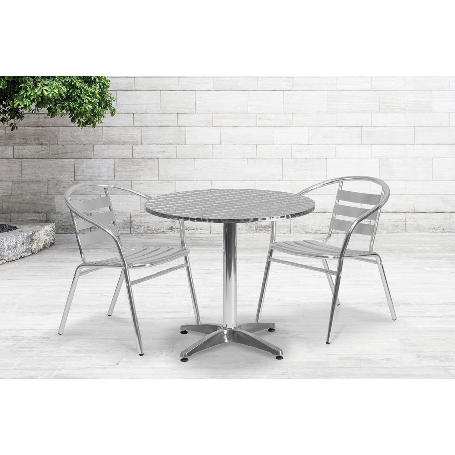 BLNK - Mellie Round Aluminum Indoor-Outdoor Table with Base