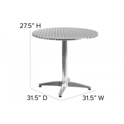 BLNK Mellie Round Aluminum Indoor-Outdoor Table with Base - 31.5"D