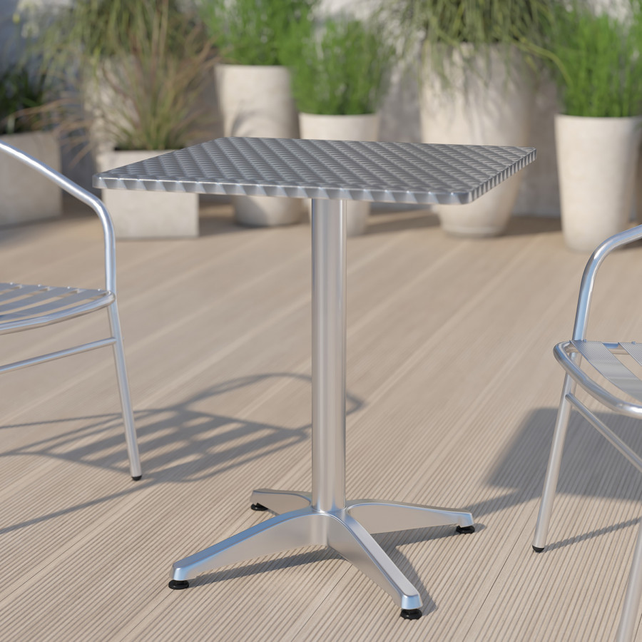 BLNK Mellie Square Aluminum Indoor-Outdoor Table with Base - 23.5"W