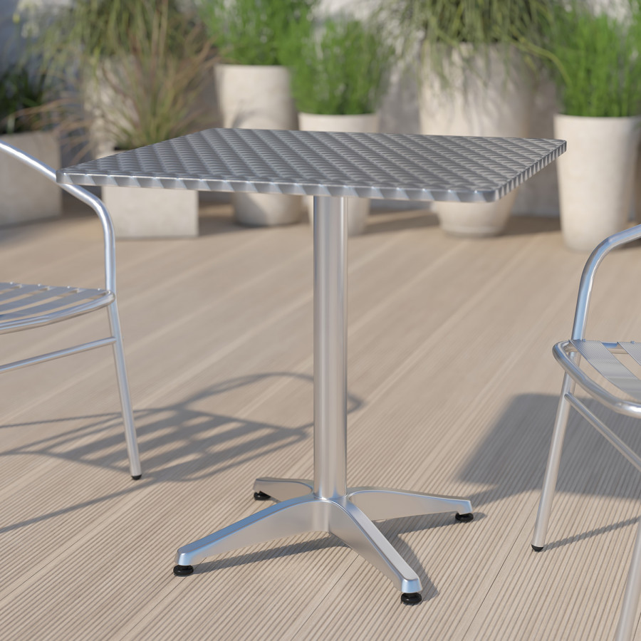 BLNK Mellie Square Aluminum Indoor-Outdoor Table with Base - 27.5"W