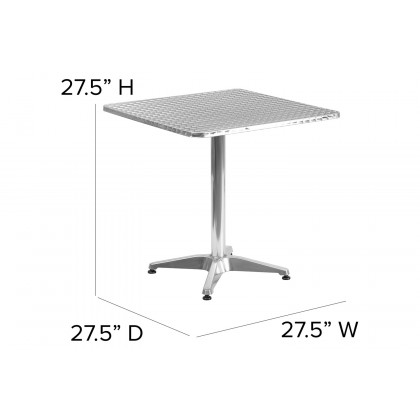 BLNK Mellie Square Aluminum Indoor-Outdoor Table with Base - 27.5"W