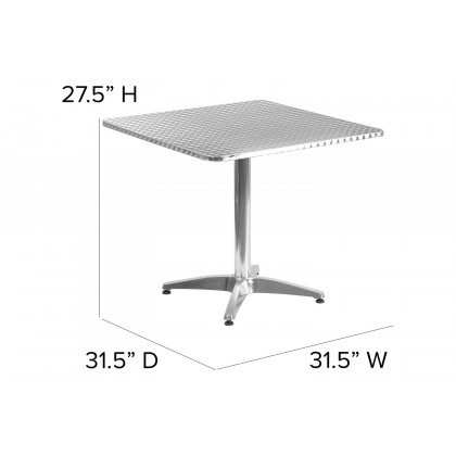 BLNK Mellie Square Aluminum Indoor-Outdoor Table with Base - 31.5"W