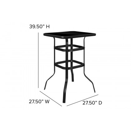 BLNK Brazos Outdoor 4-Person Bistro Dining Set - Black
