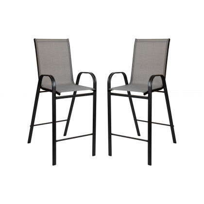 BLNK Brazos Outdoor 4-Person Bistro Dining Set - Gray