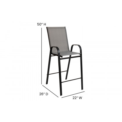 BLNK Brazos Outdoor 4-Person Bistro Dining Set - Gray