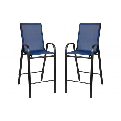 BLNK Brazos Outdoor 4-Person Bistro Dining Set - Navy