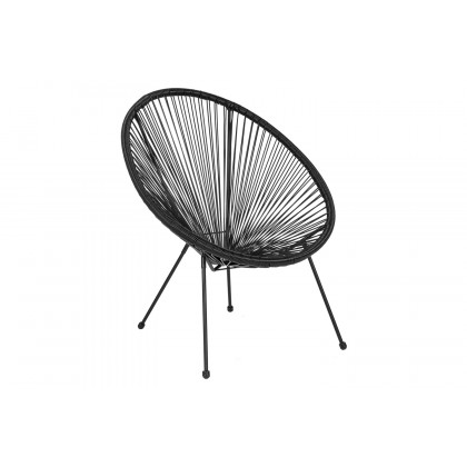 BLNK Valencia Oval Comfort Series Take Ten Papasan Lounge Chair - Black