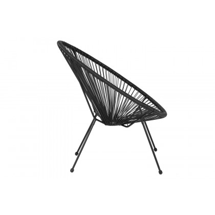 BLNK Valencia Oval Comfort Series Take Ten Papasan Lounge Chair - Black