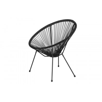 BLNK Valencia Oval Comfort Series Take Ten Papasan Lounge Chair - Black
