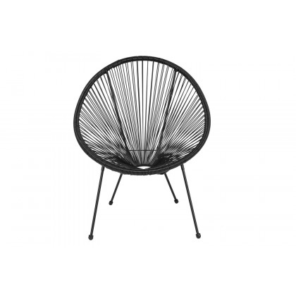 BLNK Valencia Oval Comfort Series Take Ten Papasan Lounge Chair - Black