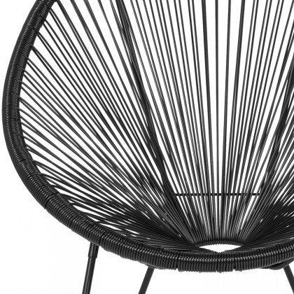 BLNK Valencia Oval Comfort Series Take Ten Papasan Lounge Chair - Black