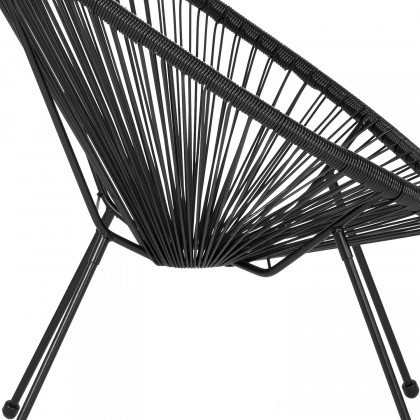 BLNK Valencia Oval Comfort Series Take Ten Papasan Lounge Chair - Black