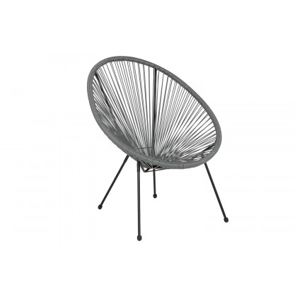 BLNK Valencia Oval Comfort Series Take Ten Papasan Lounge Chair - Gray