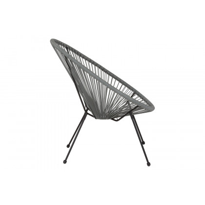 BLNK Valencia Oval Comfort Series Take Ten Papasan Lounge Chair - Gray