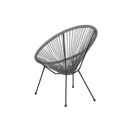 BLNK Valencia Oval Comfort Series Take Ten Papasan Lounge Chair - Gray