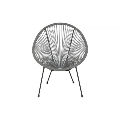BLNK Valencia Oval Comfort Series Take Ten Papasan Lounge Chair - Gray