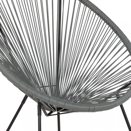 BLNK Valencia Oval Comfort Series Take Ten Papasan Lounge Chair - Gray