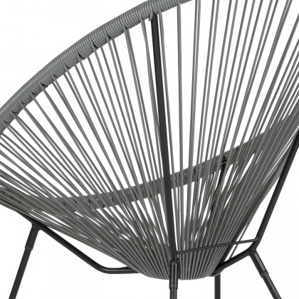 BLNK Valencia Oval Comfort Series Take Ten Papasan Lounge Chair - Gray