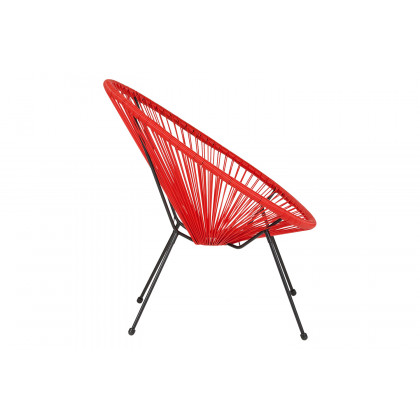 BLNK Valencia Oval Comfort Series Take Ten Papasan Lounge Chair - Red