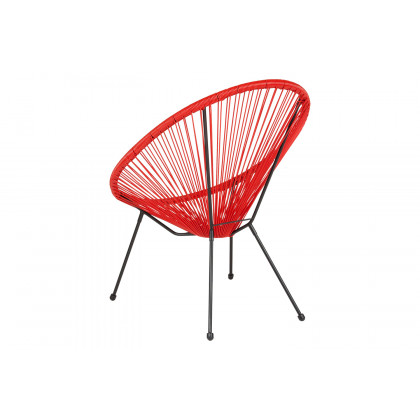 BLNK Valencia Oval Comfort Series Take Ten Papasan Lounge Chair - Red