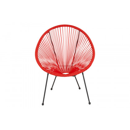 BLNK Valencia Oval Comfort Series Take Ten Papasan Lounge Chair - Red