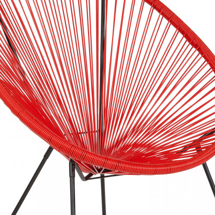 BLNK Valencia Oval Comfort Series Take Ten Papasan Lounge Chair - Red