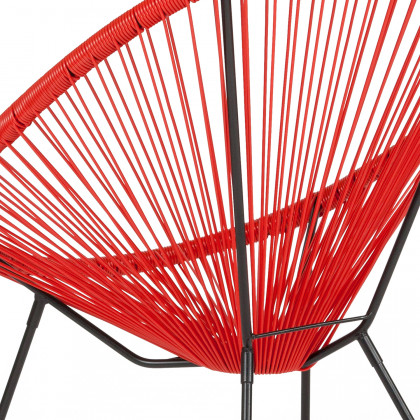 BLNK Valencia Oval Comfort Series Take Ten Papasan Lounge Chair - Red