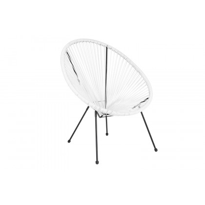 BLNK Valencia Oval Comfort Series Take Ten Papasan Lounge Chair - White