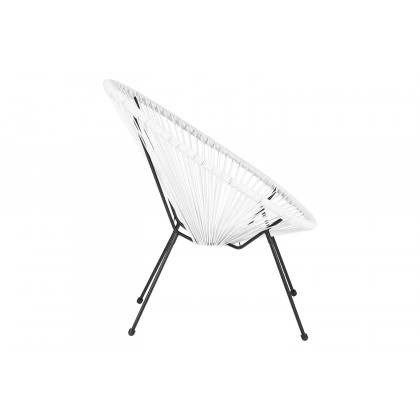 BLNK Valencia Oval Comfort Series Take Ten Papasan Lounge Chair - White