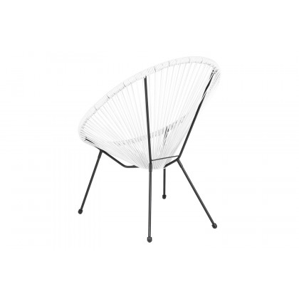 BLNK Valencia Oval Comfort Series Take Ten Papasan Lounge Chair - White