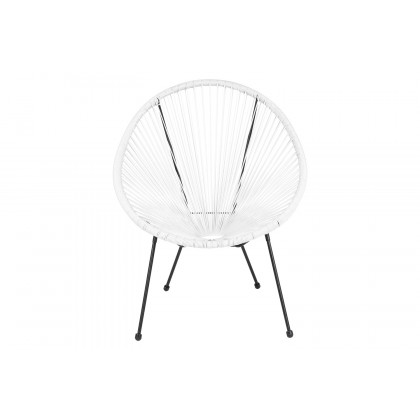 BLNK Valencia Oval Comfort Series Take Ten Papasan Lounge Chair - White