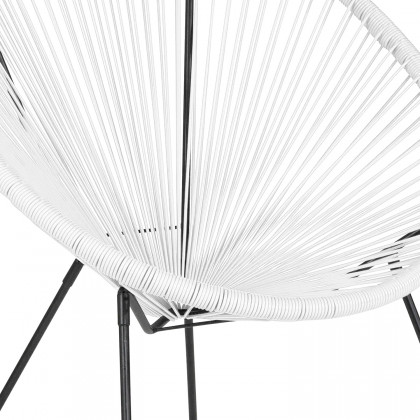 BLNK Valencia Oval Comfort Series Take Ten Papasan Lounge Chair - White